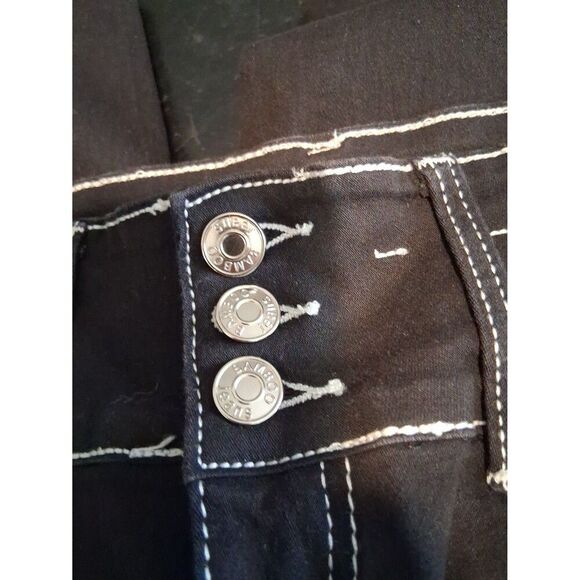 Bamboo Jeans Black with White Stitching Boot Cup Juniors 13/14 - Picture 6 of 9